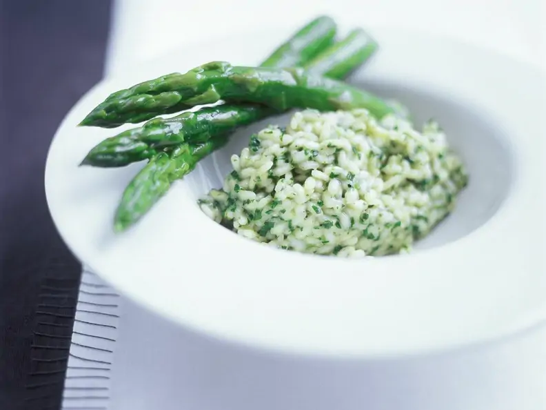 Risotto mit grünem Spargel