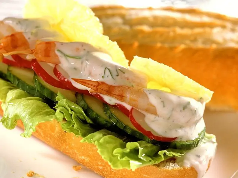 Shrimps-Gemüse-Baguette