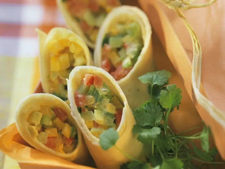 Wraps mit Gemüsefüllung