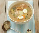 Kartoffelsuppe mit Wachtelei