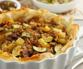 Hackfleischquiche mit Gemüse