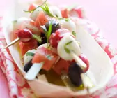 Mozzarella-Spieße mit Melone