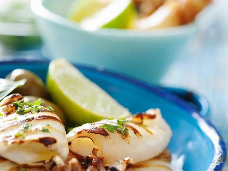Tintenfisch vom Grill