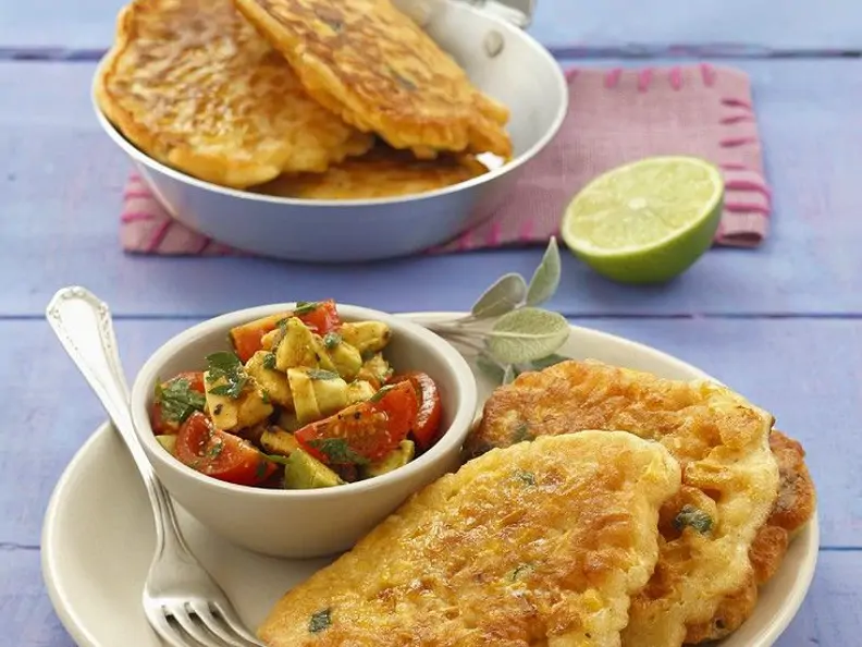 Maisbratlinge mit Salsa