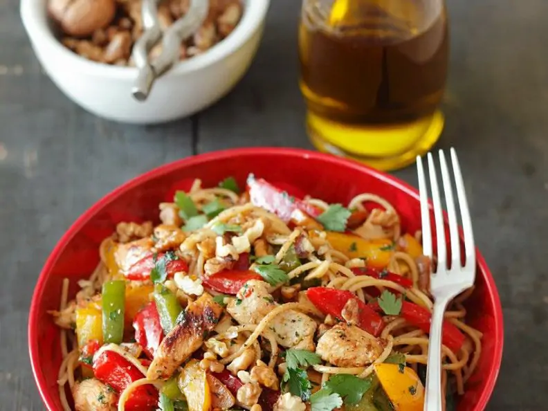 Paprika-Puten-Pasta