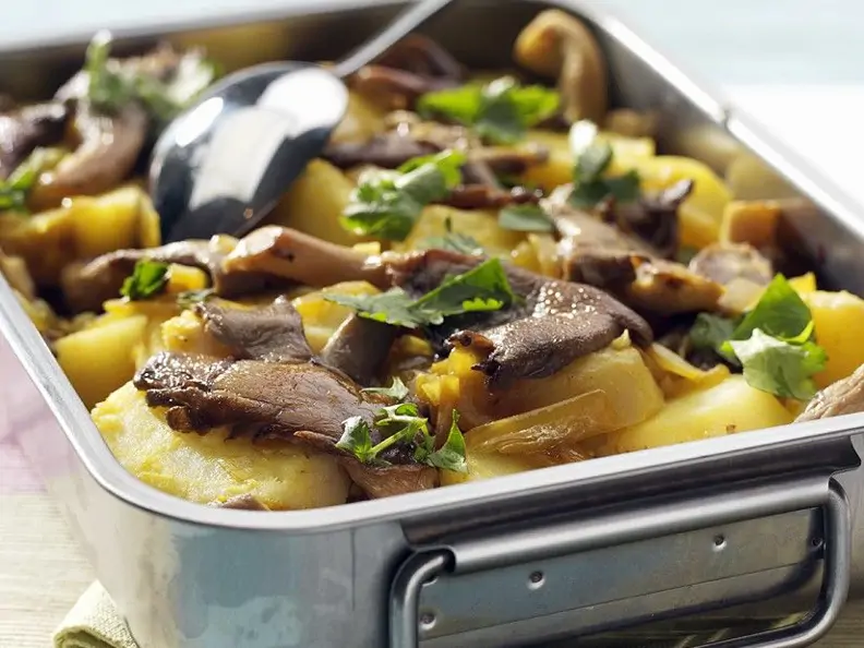 Kartoffelgratin mit Pilzen