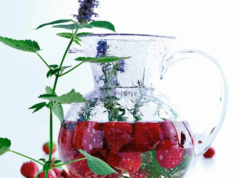 Limonade mit Erdbeeren
