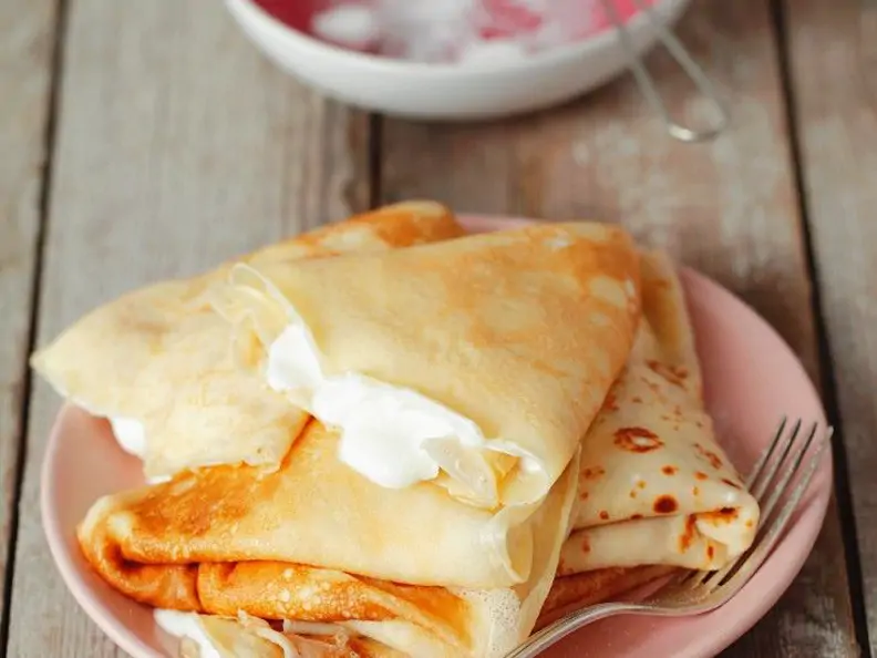 Pfannkuchen mit Vanillecreme