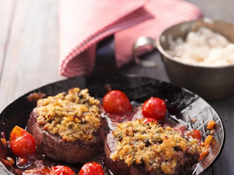 Knusprig überbackenes Fieltsteak