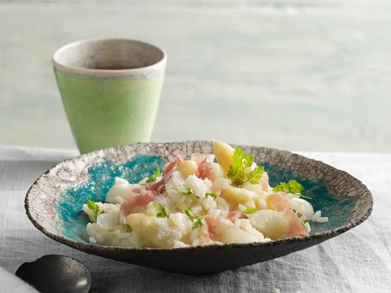 Risotto mit Spargel und Parmaschinken