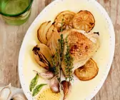 Gekräuterte Hähnchenschenkel mit Zitrone