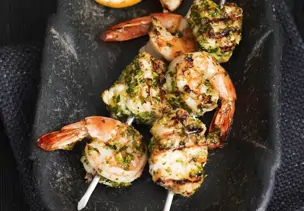 Meeresfrüchtespiesse vom Grill mit Chermoula