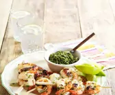 Garnelen vom Spieß mit Pesto