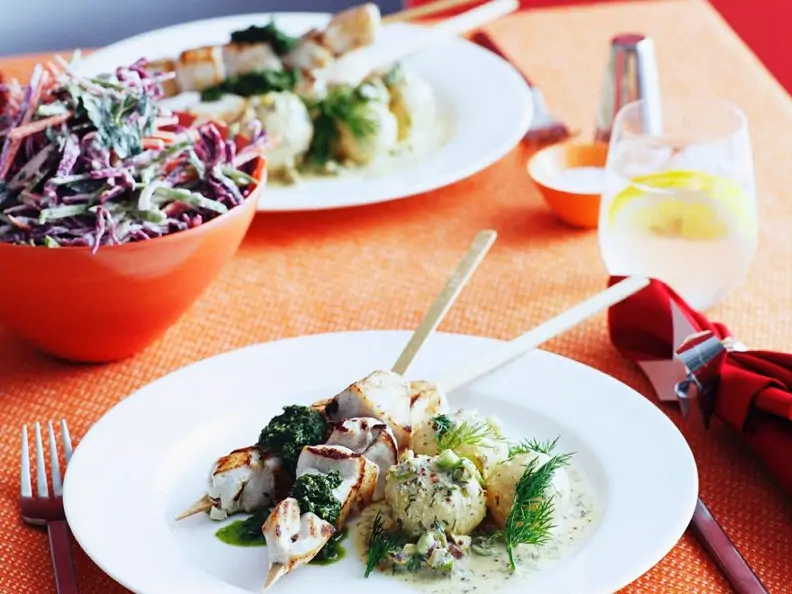 Thunfischspieße mit Kartoffeln