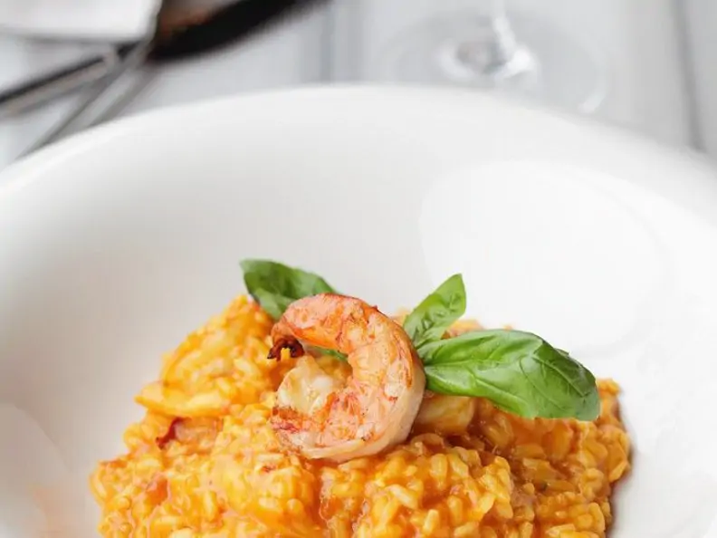 Risotto mit Tomaten und Garnelen