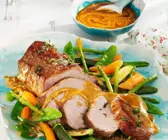 Kalbsrahmbraten mit Gemüse