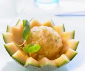 Melonen-Basilikum-Sorbet