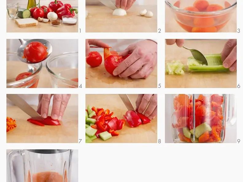 Selbst gemachte Gazpacho