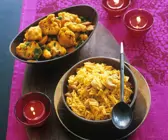 Blumenkohl-Curry mit Zitronen-Nuss-Reis