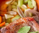 Rinderbraten im Römertopf gegart