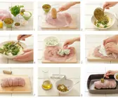 Gefüllte Putenroulade mit Erbsen und Frischkäse
