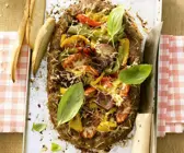 Pizza-Hackbraten mit Gemüse