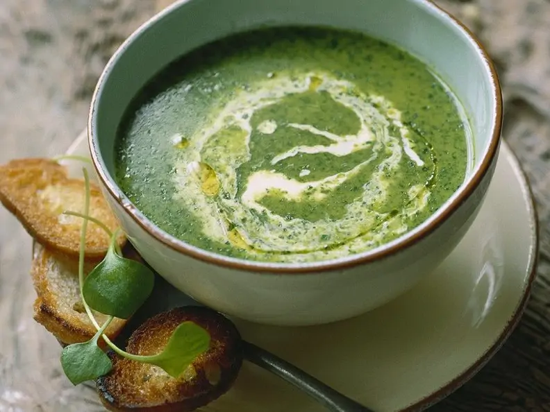 Grüne Suppe mit Kresse