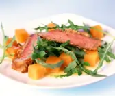 Entrecôte mit Kürbis und Rauke