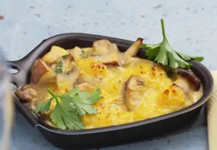Raclette mit Pilzen und Käse