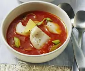 Tomatensuppe mit Fisch