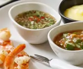 Grill-Garnelen mit cremigem Zitronendip