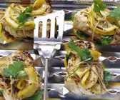 Senf-Rotbarsch mit Zitrone