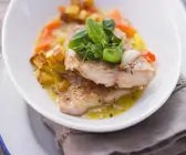 Waller vom Grill mit Gemüse