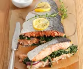 Lachs gefüllt mit Spinat