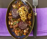 Linsen mit Blutwurst