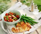 Schnitzel mit Bohnen