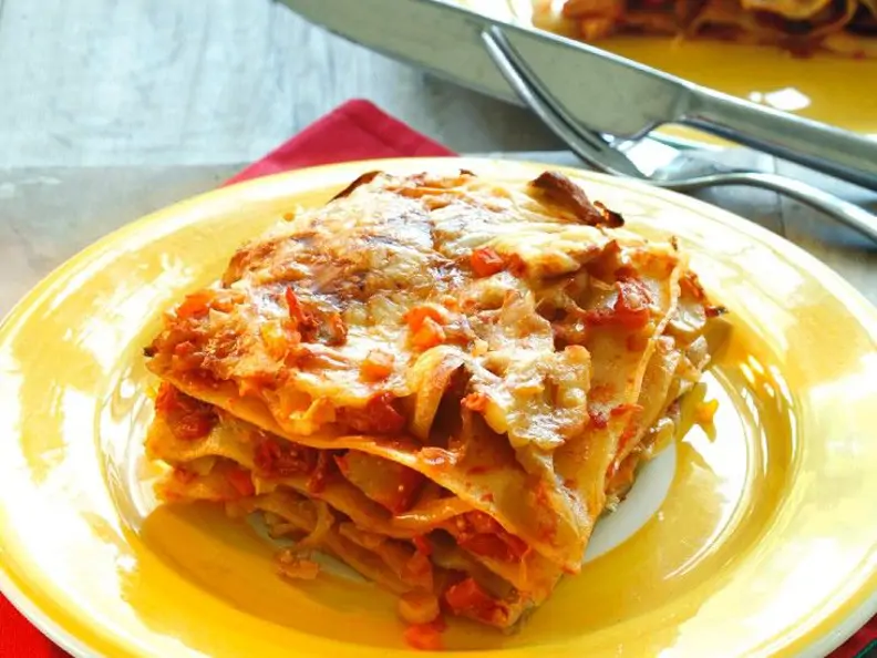 Weißkohl-Lasagne
