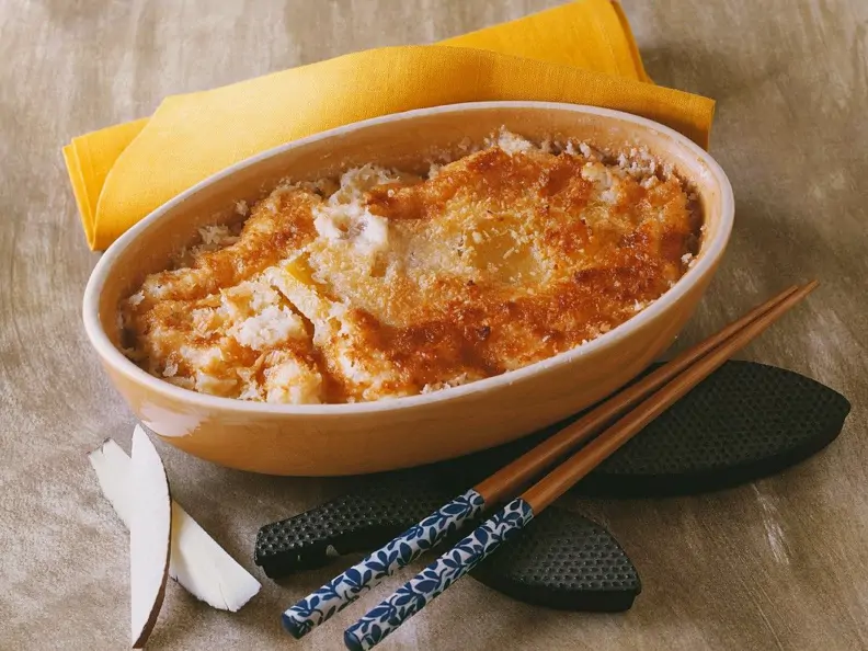Süßkartoffelgratin mit Kokos