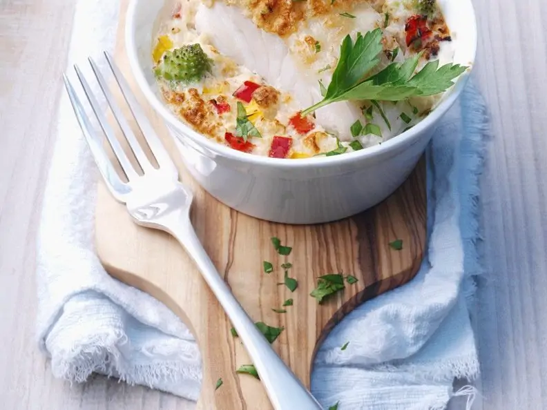 Romanescoauflauf mit Fisch