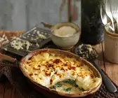 Kartoffelgratin mit Spinat