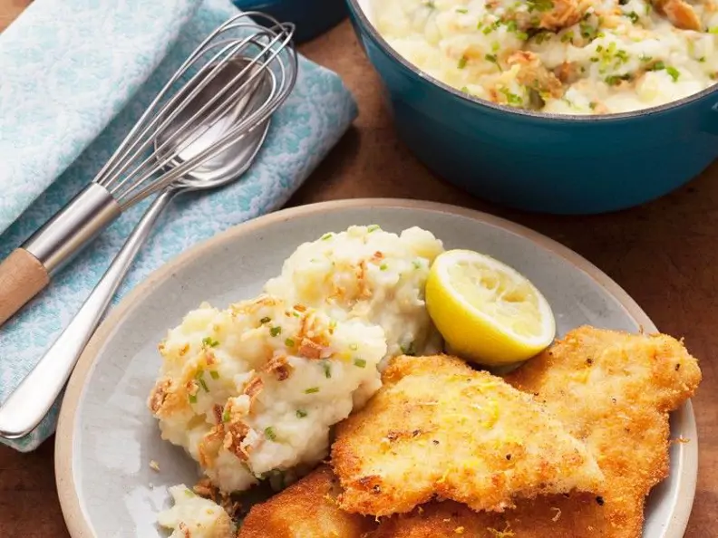 Zitronen-Wiener Schnitzel mit Püree