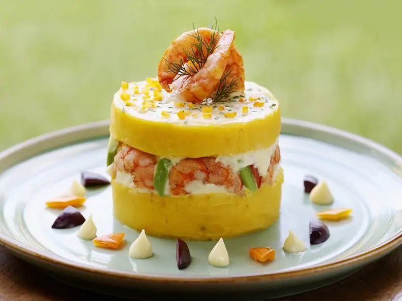 Püree mit Shrimps-Mayonnaise