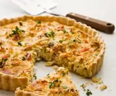 Lauchquiche mit Krebsfleisch