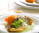 Seebarsch mit Püree