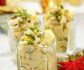 Cremiger Eiersalat mit Pilzen