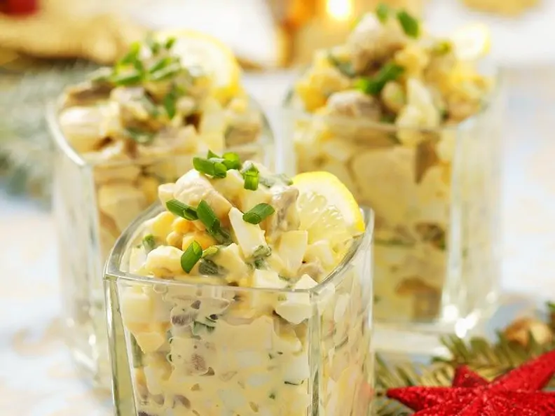 Cremiger Eiersalat mit Pilzen