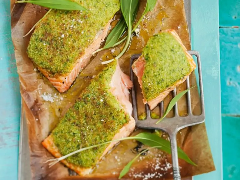 Lachs mit Bärlauchkruste