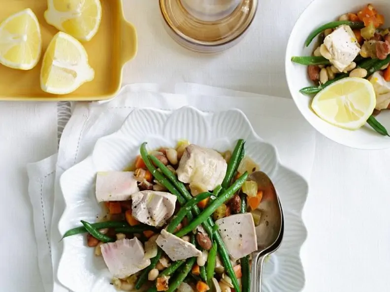 Bohnensalat mit gebratenem Thunfisch