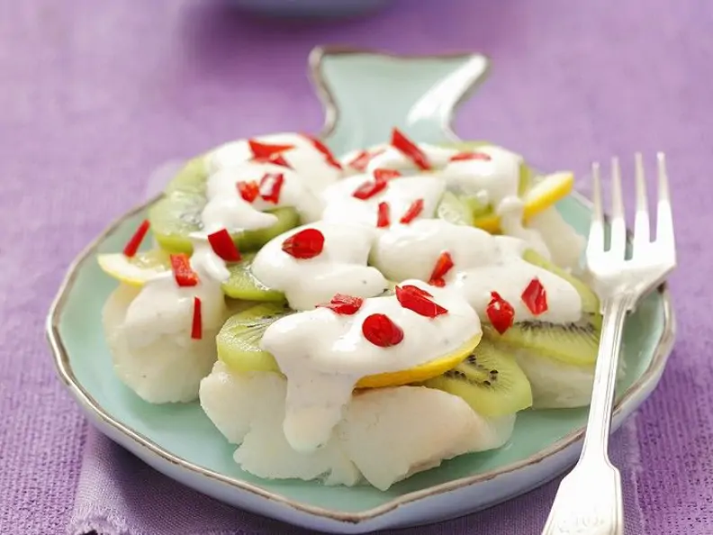 Heilbutt mit Früchten