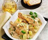 Hähnchen in Trauben-Weinsauce